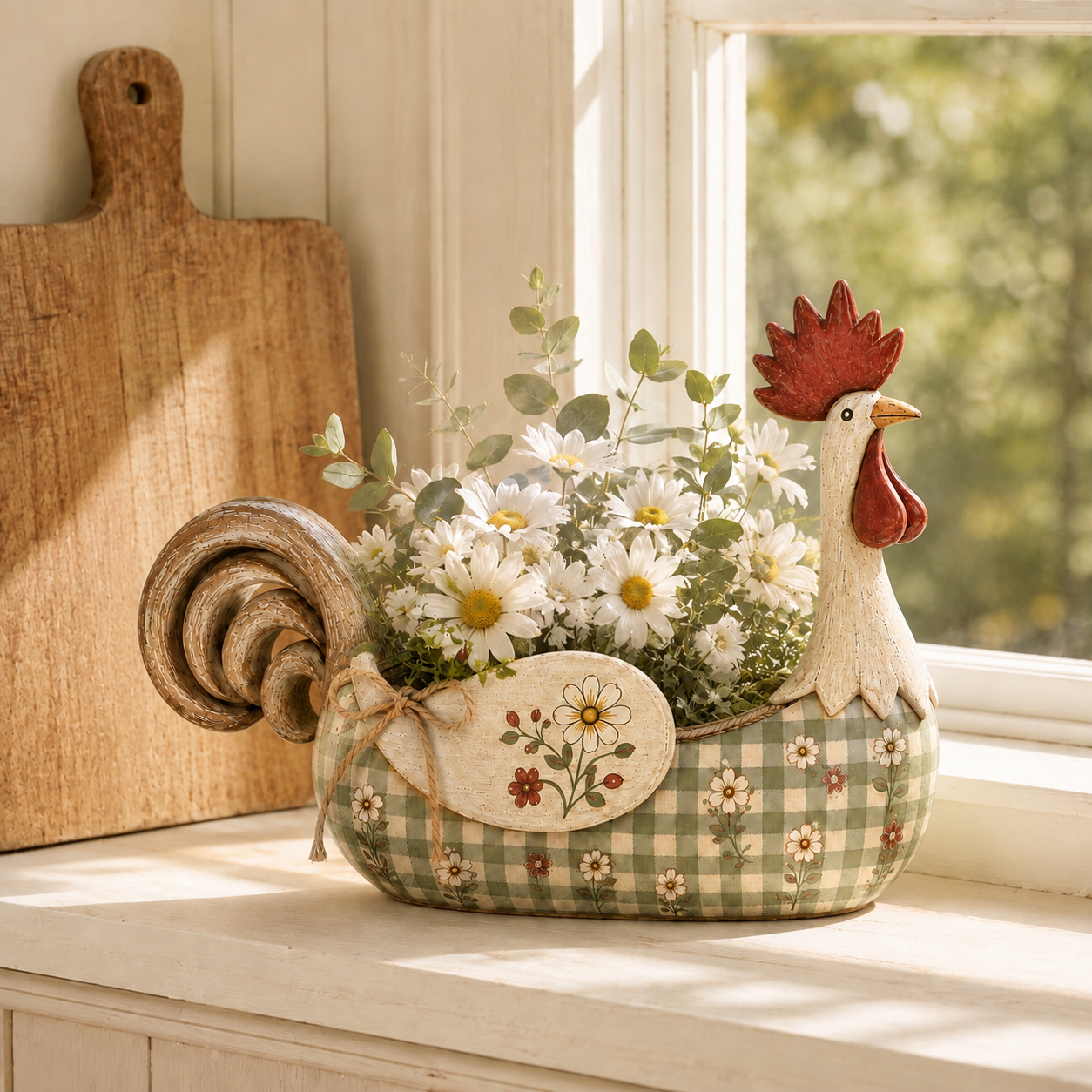 Vintage Farmhouse Rooster Utensil Holder