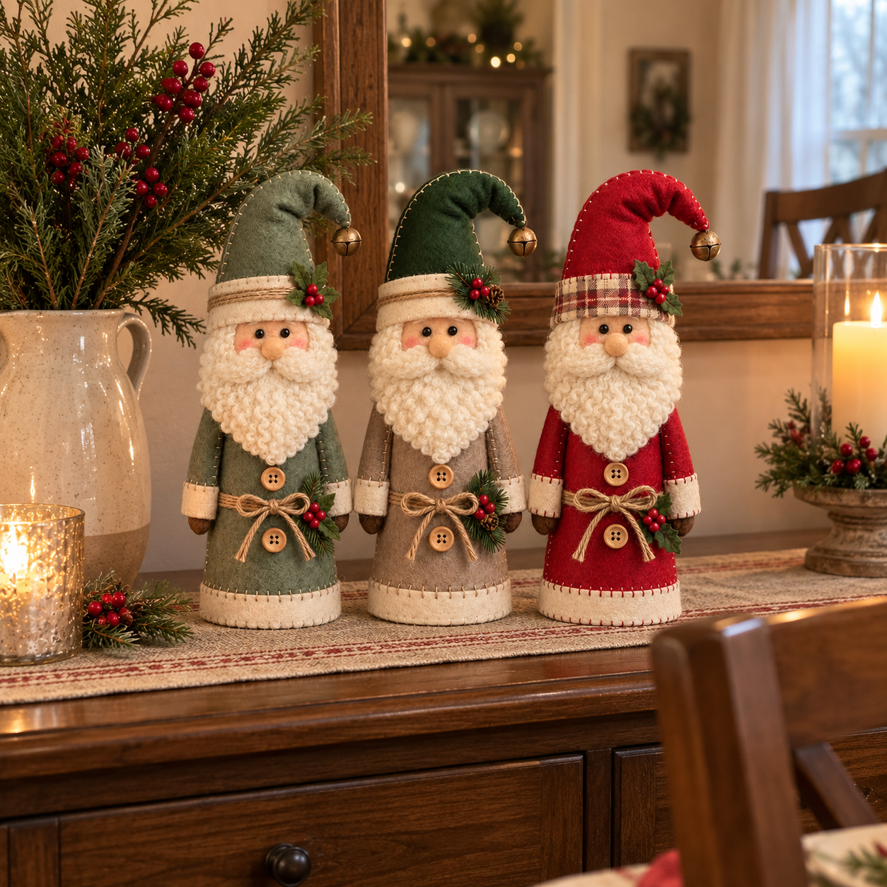 Cozy Vintage Christmas Santa Figurines