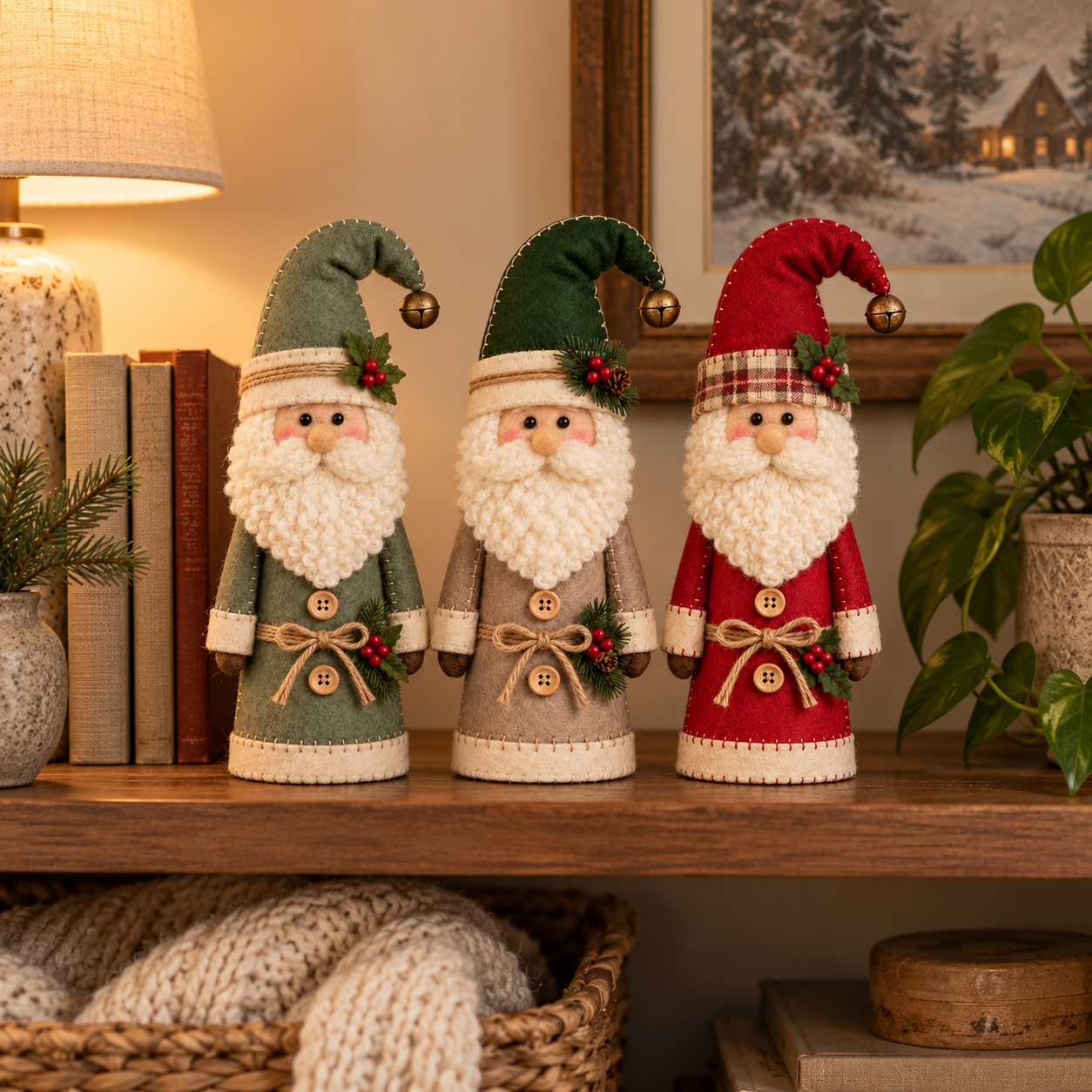 Cozy Vintage Christmas Santa Figurines