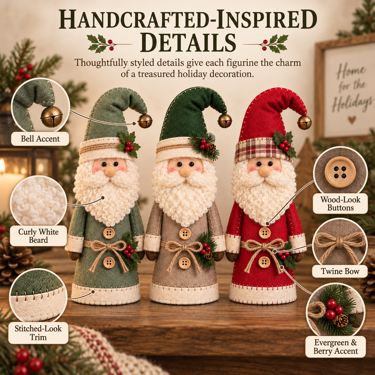 Cozy Vintage Christmas Santa Figurines