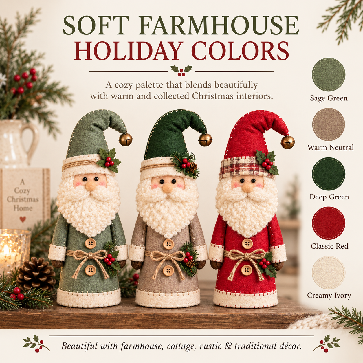 Cozy Vintage Christmas Santa Figurines