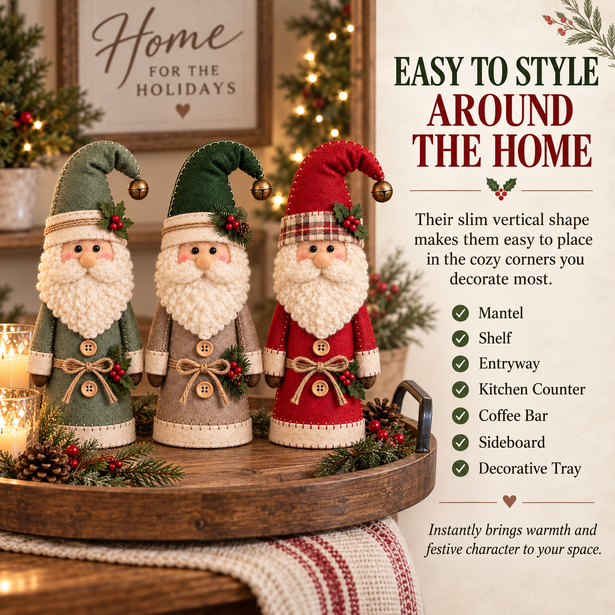 Cozy Vintage Christmas Santa Figurines