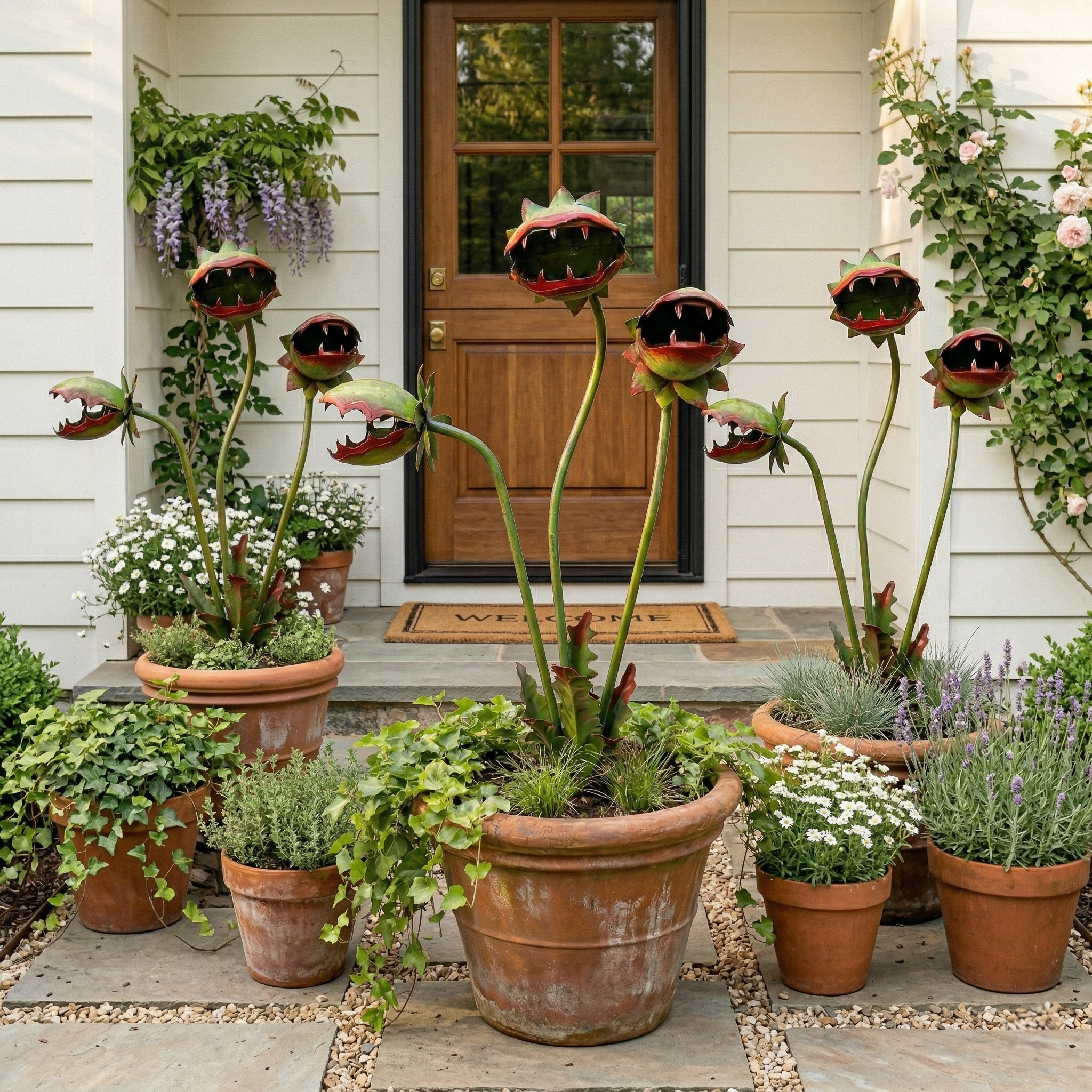 Whimsical Venus Flytrap Garden Stake