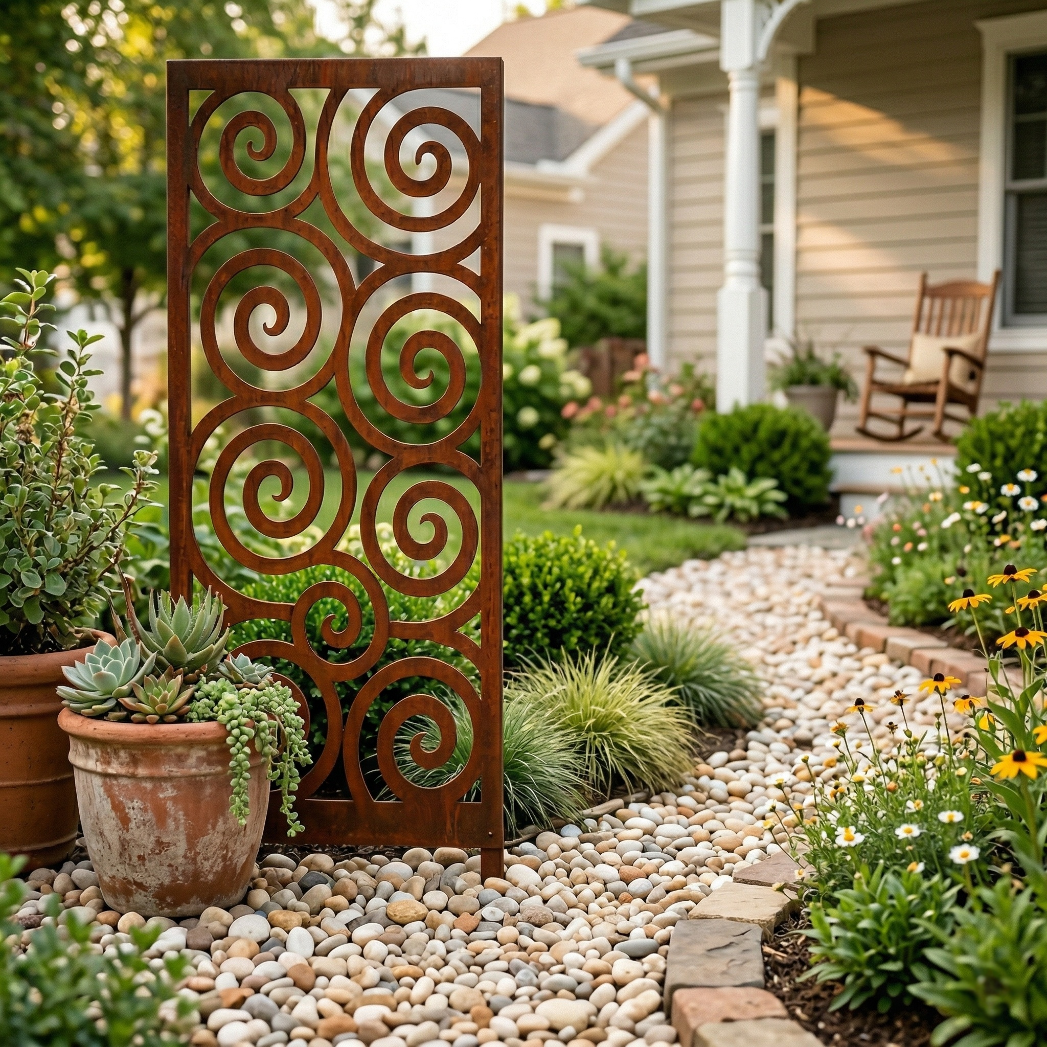 Rustic Metal Garden Panel Accent