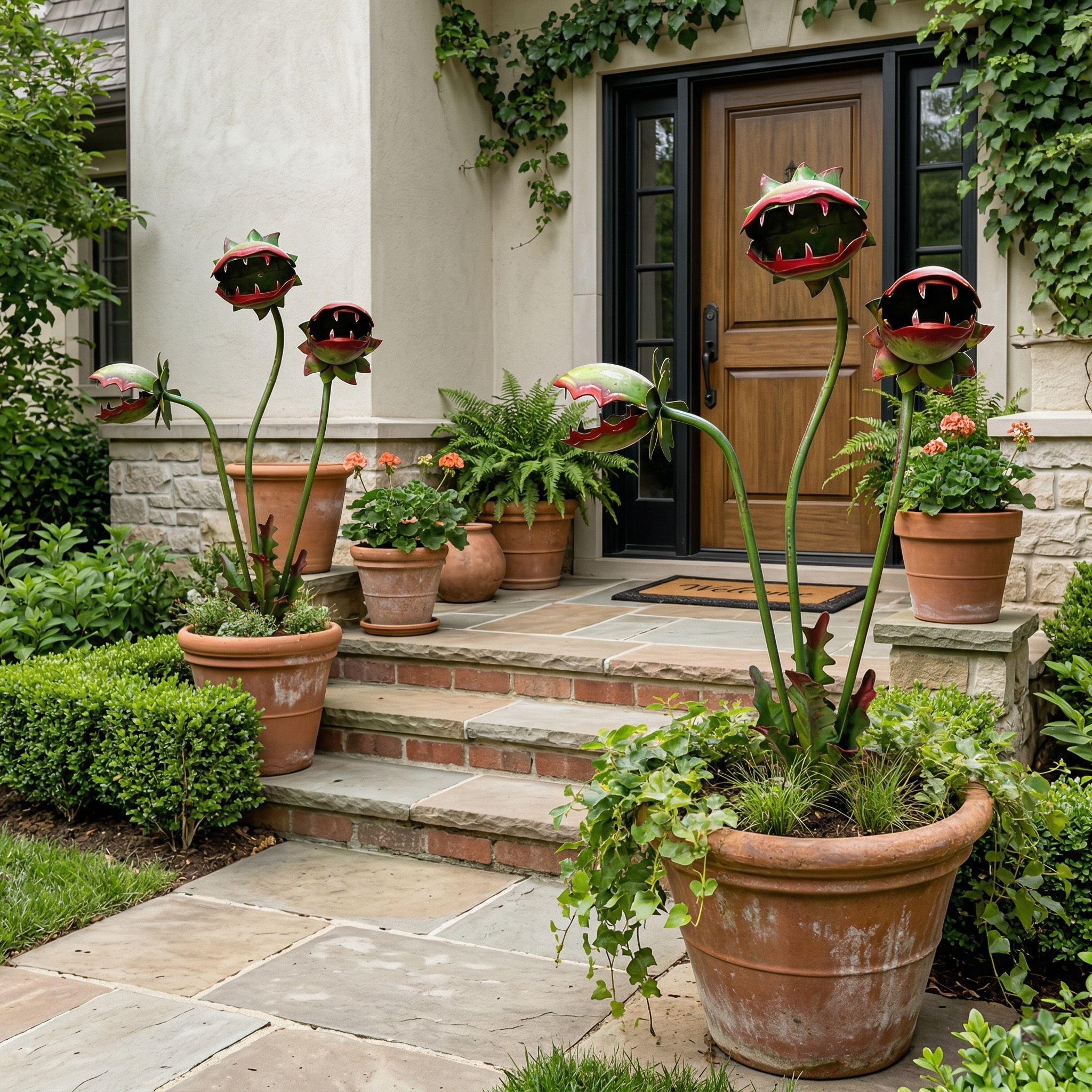 Whimsical Venus Flytrap Garden Stake