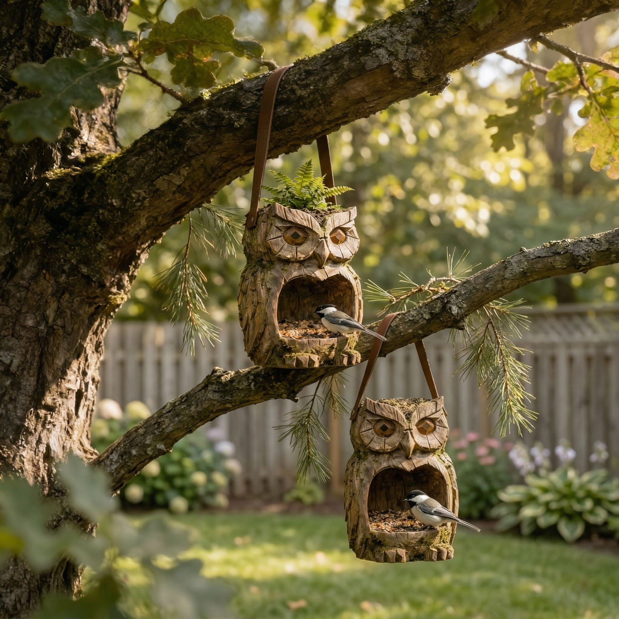Woodland Owl Hanging Bird Feeder