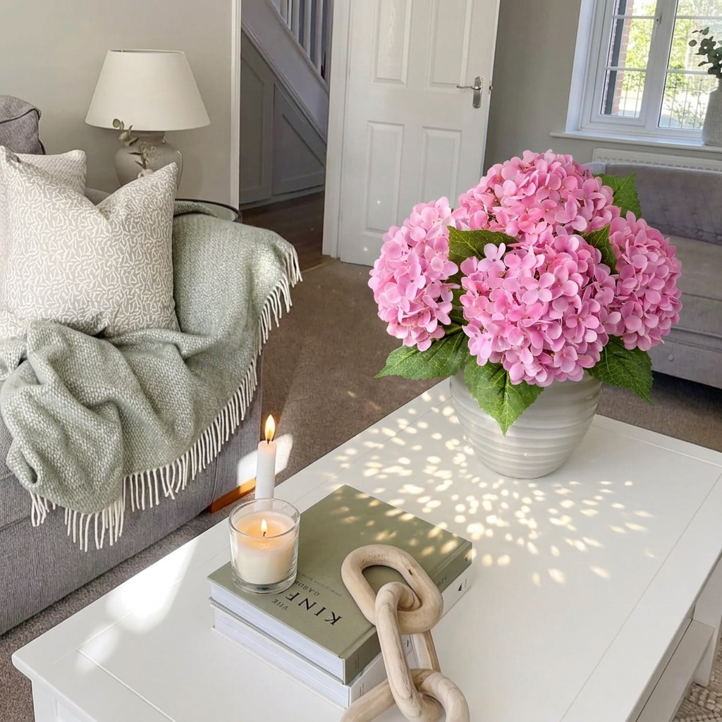 UV Resistant Hydrangea Stem for Indoor and Outdoor Decor