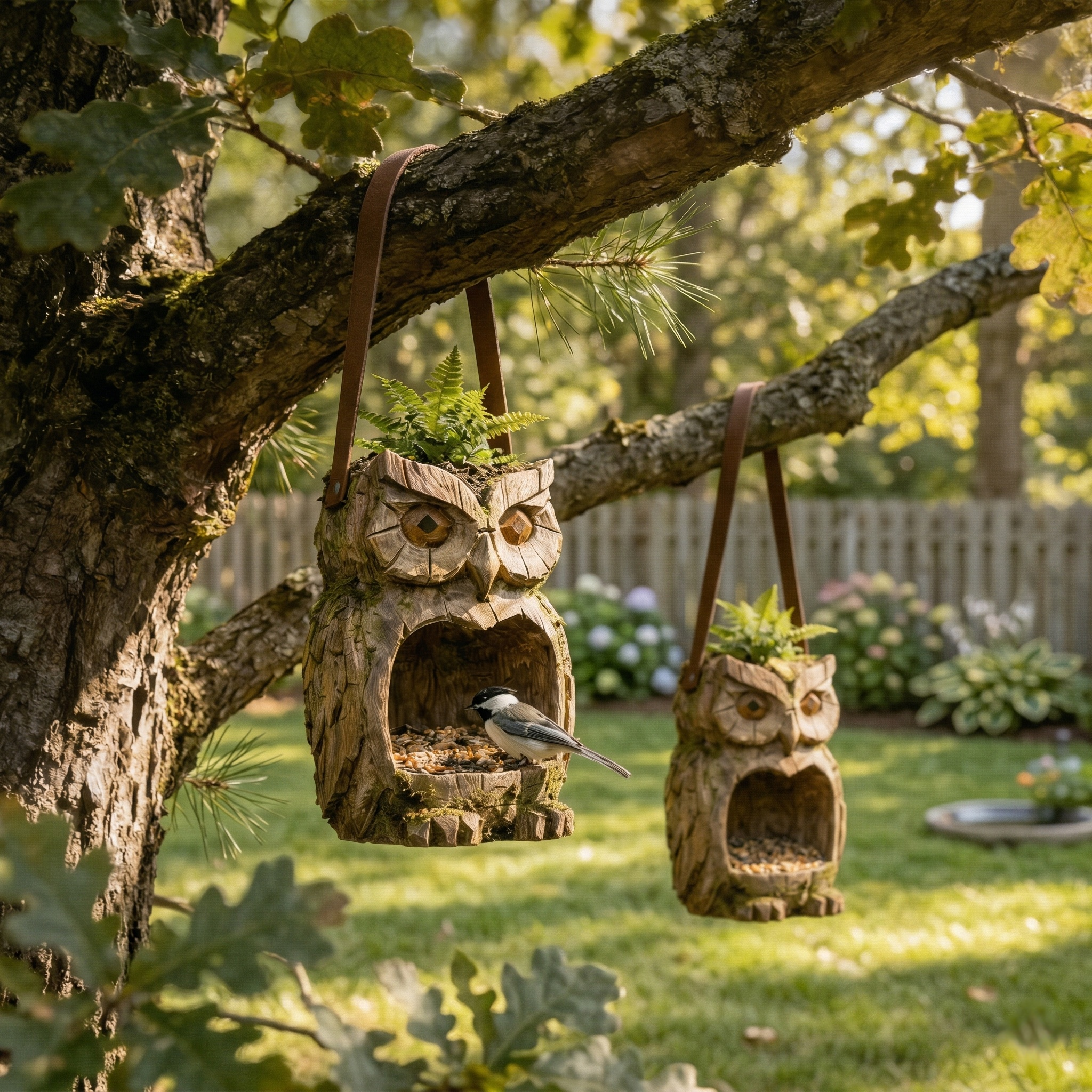 Woodland Owl Hanging Bird Feeder