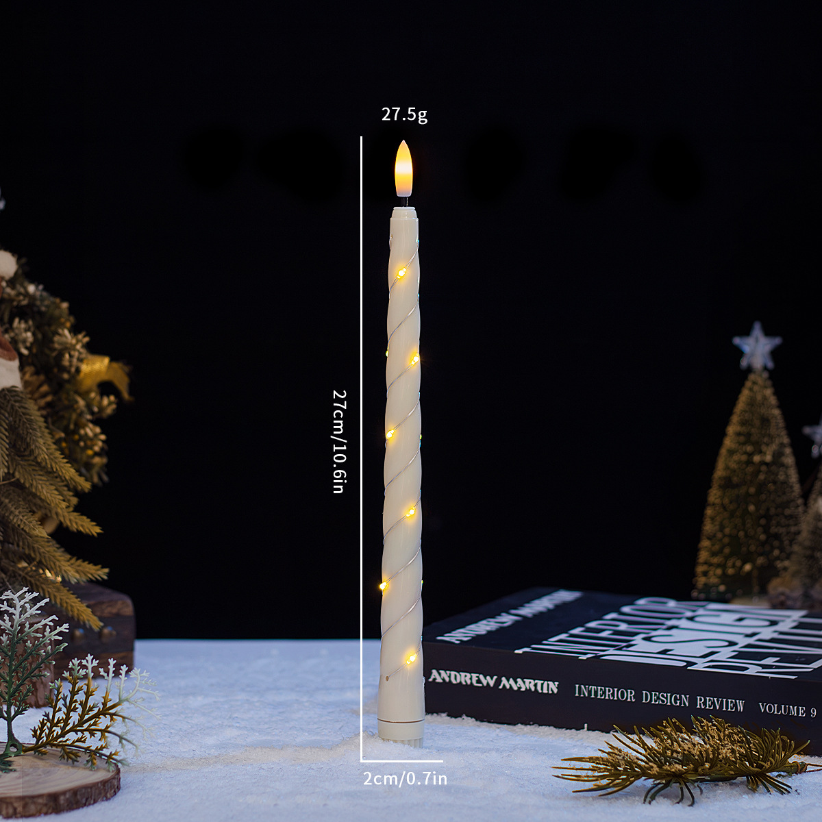 6 Pack LED Flameless Spiral Taper Candles with Fairy Lights and Remote Control