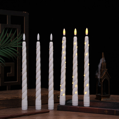 6 Pack LED Flameless Spiral Taper Candles with Fairy Lights and Remote Control