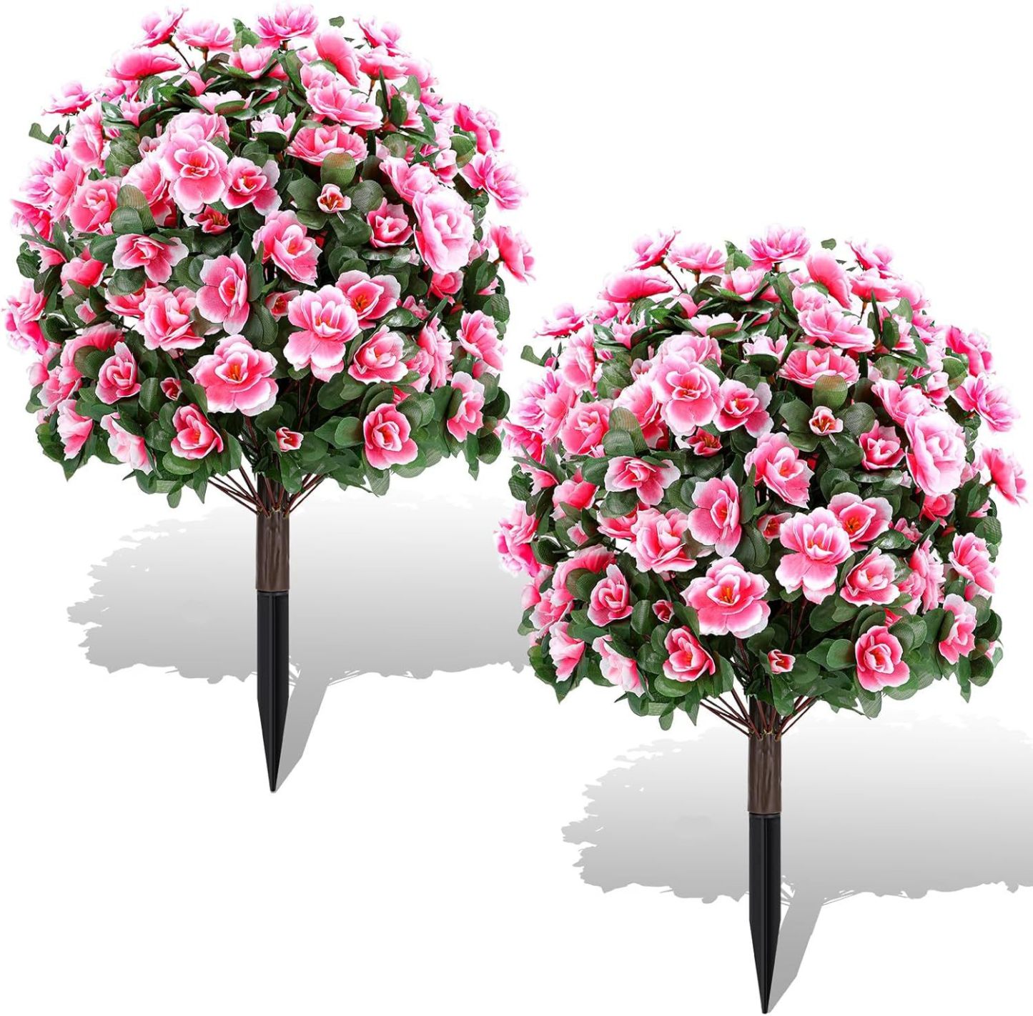 Pink Artificial Azalea Flower Ball with Ground Stake
