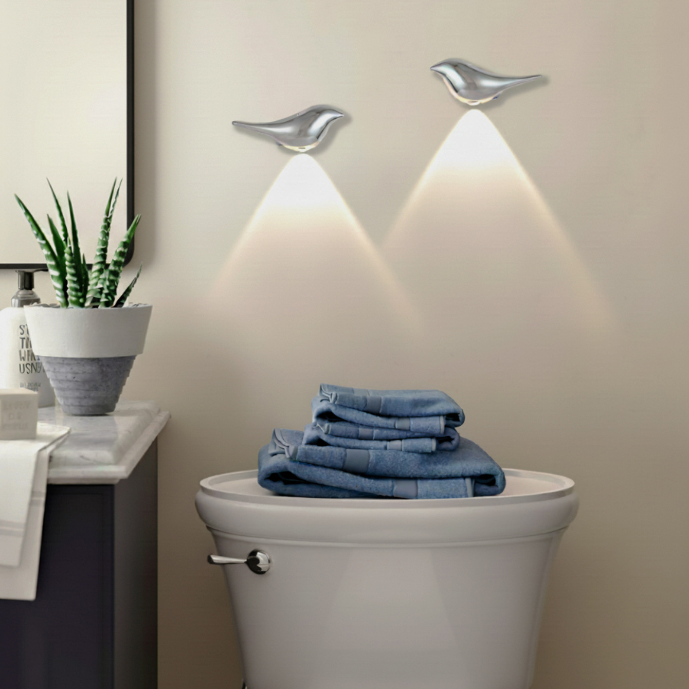Bird-Shaped Motion Sensor Wall Light