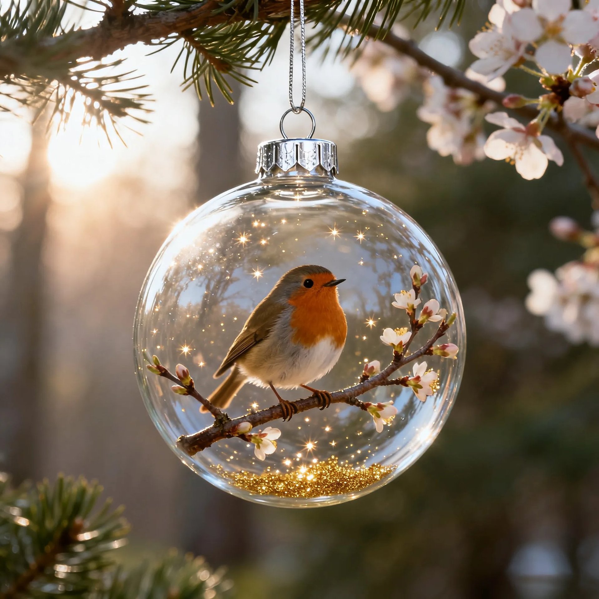 Nature’s Birds Crystal Glass Ornament