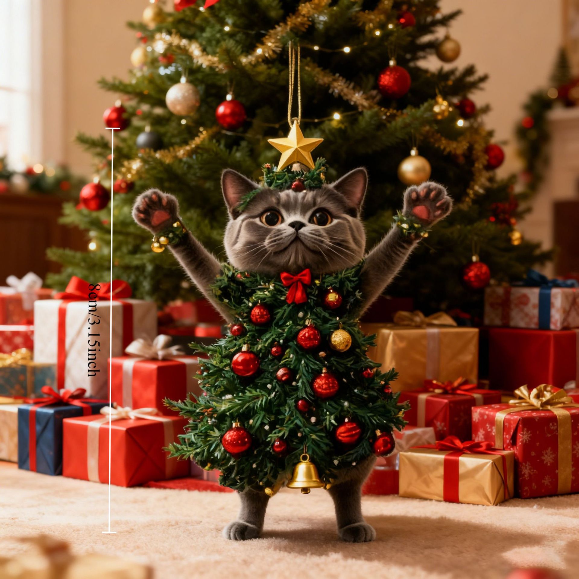Cat Christmas Tree Ornament