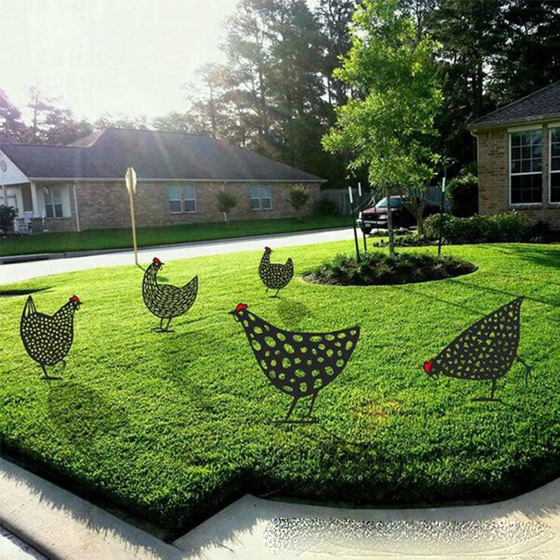 Chicken Garden Stake Outdoor Yard Décor