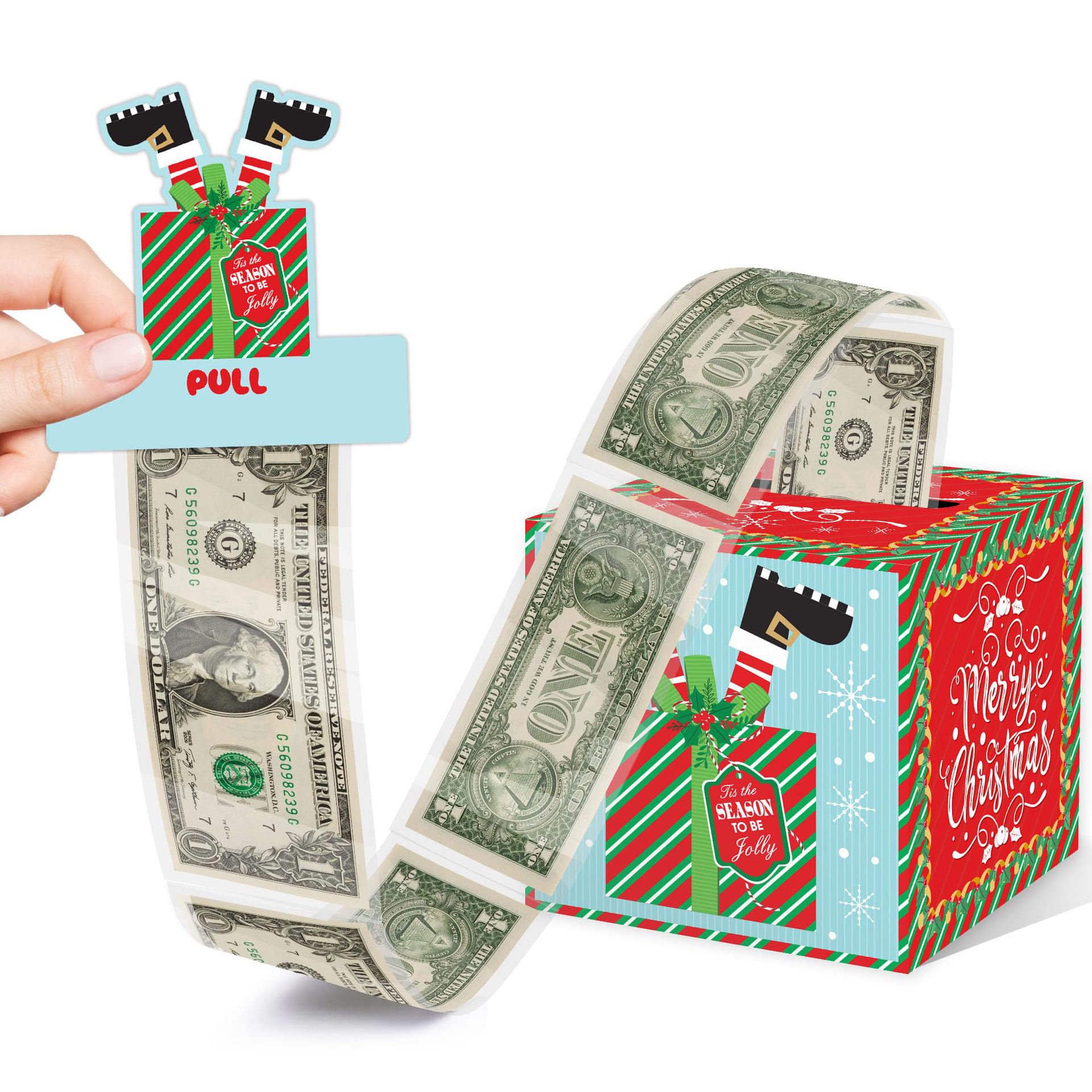 Christmas Surprise Money Box Pull-Out Cash Gift