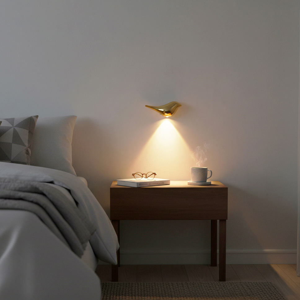Bird-Shaped Motion Sensor Wall Light