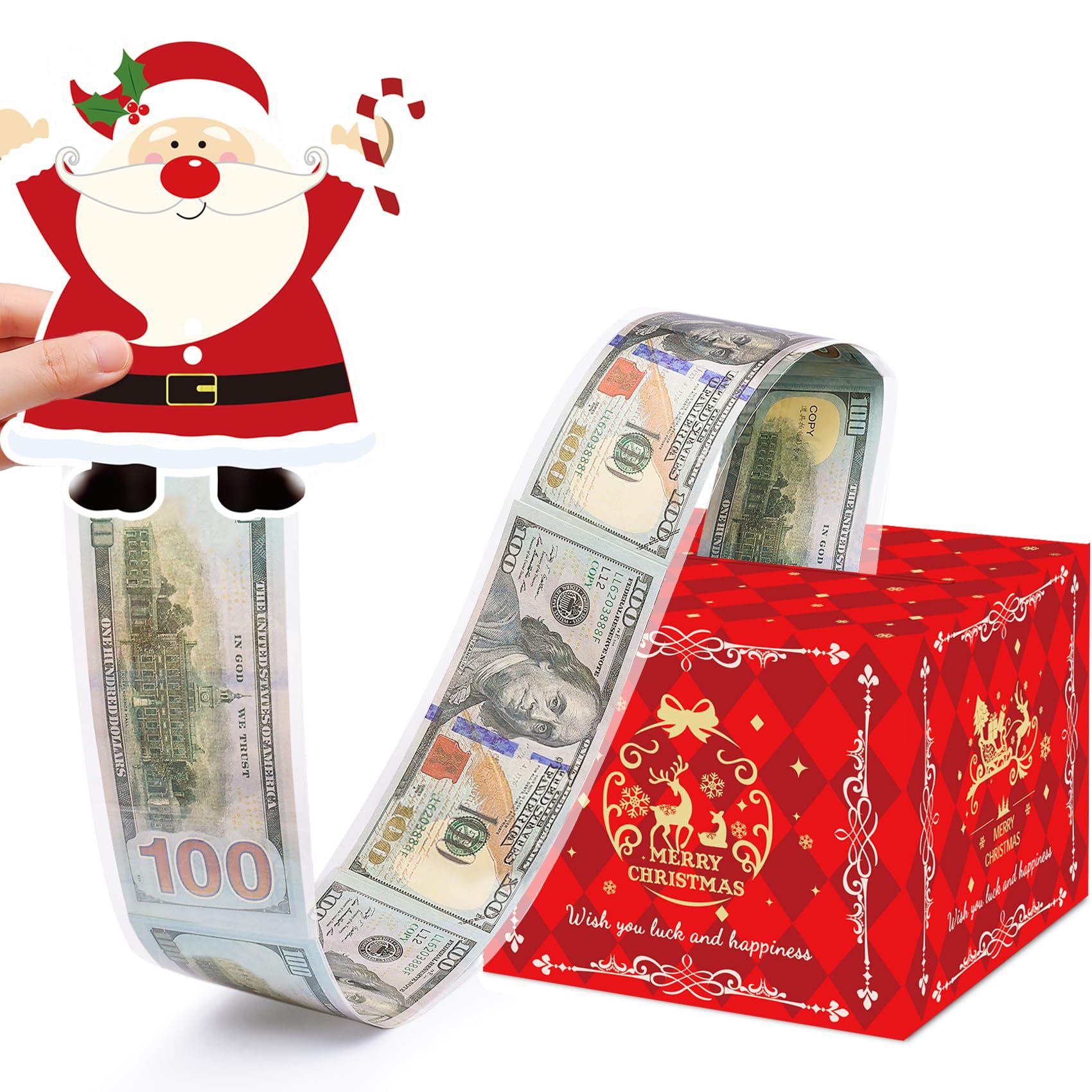 Christmas Surprise Money Box Pull-Out Cash Gift