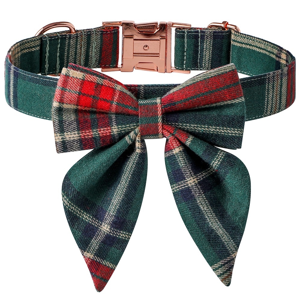 Christmas Pet Collar with Bow Tie