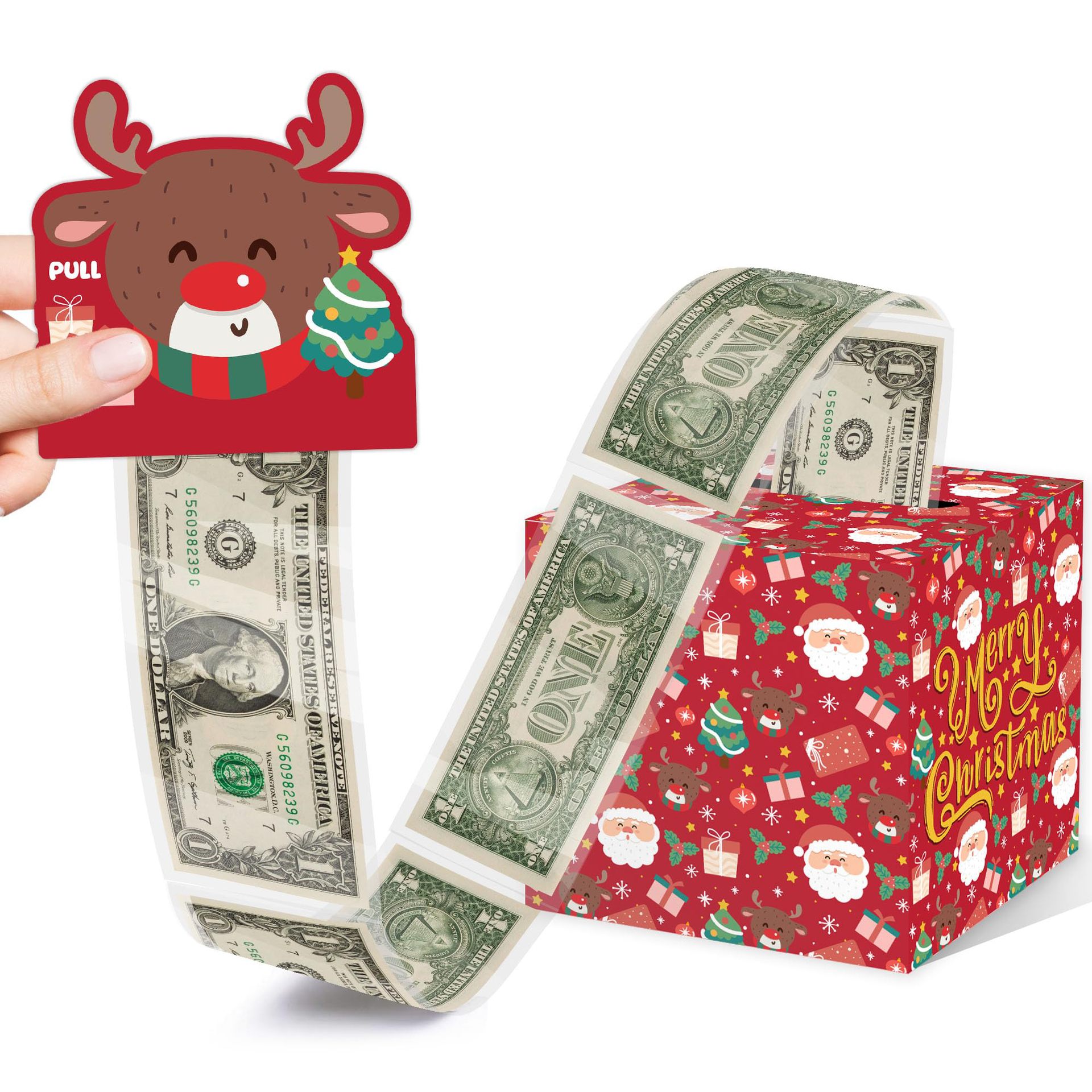 Christmas Surprise Money Box Pull-Out Cash Gift