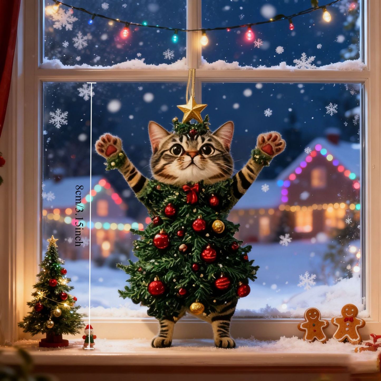 Cat Christmas Tree Ornament