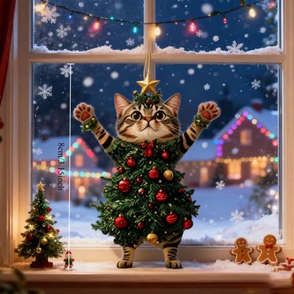 Cat Christmas Tree Ornament