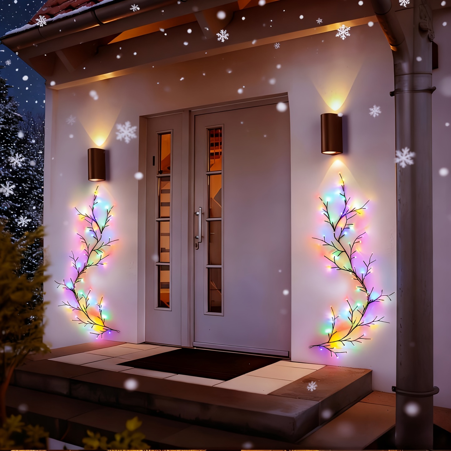 Christmas Branch Wall Lights with 96 LEDs, 8 Modes