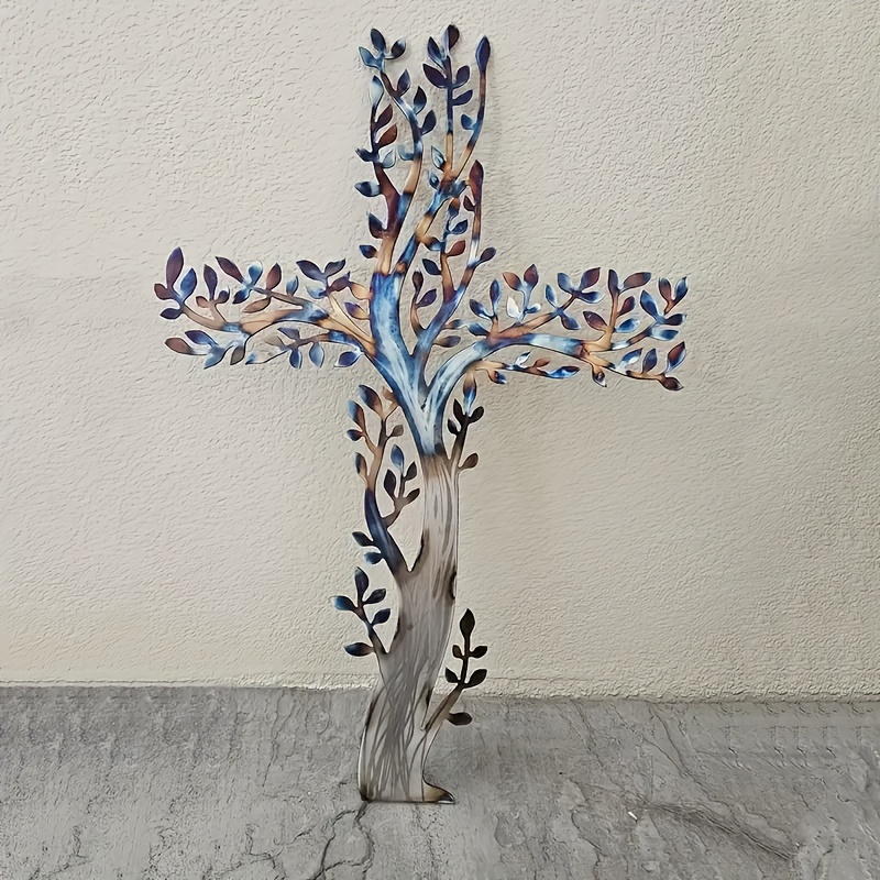 Tree of Life Metal Cross Wall Decor