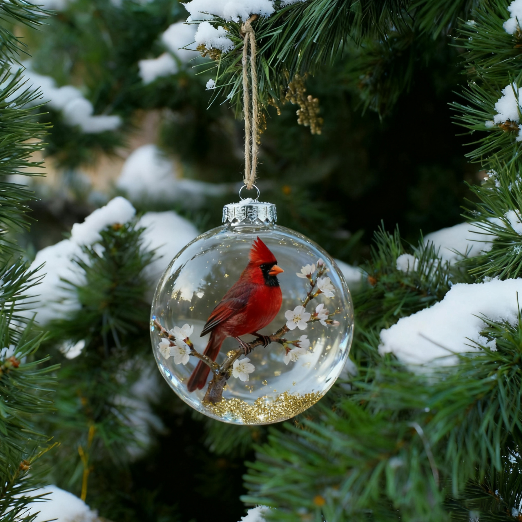 Nature’s Birds Crystal Glass Ornament