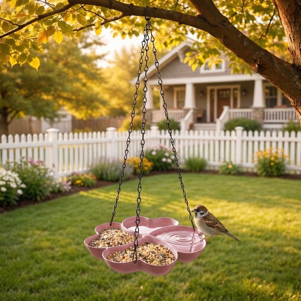 All-in-One Hanging Bird Feeder Tray