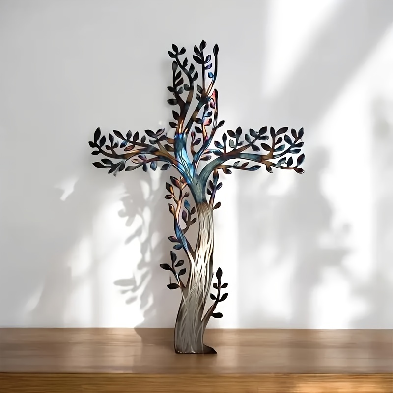 Tree of Life Metal Cross Wall Decor