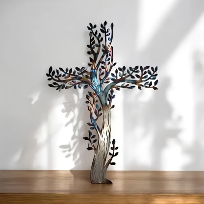 Tree of Life Metal Cross Wall Decor