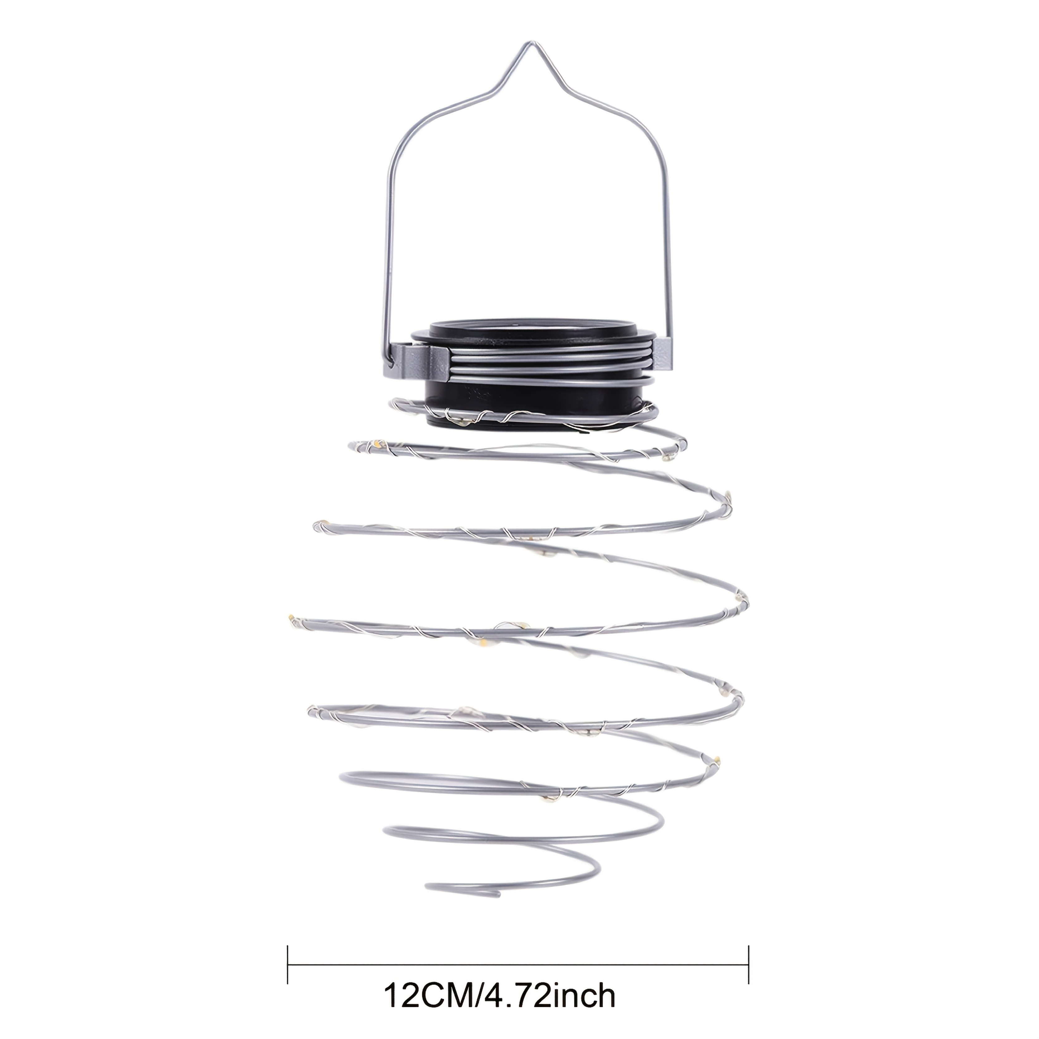 Solar Spiral Iron Hanging Lantern Outdoor LED Light