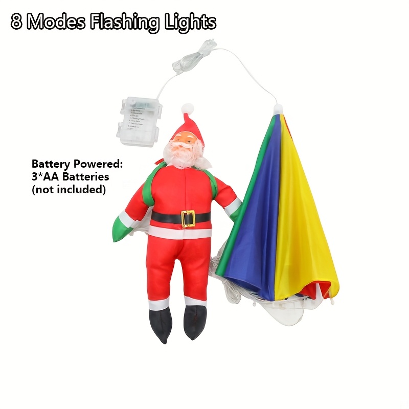 Parachute Santa Hanging Christmas Light with 8 Modes and Remote Control
