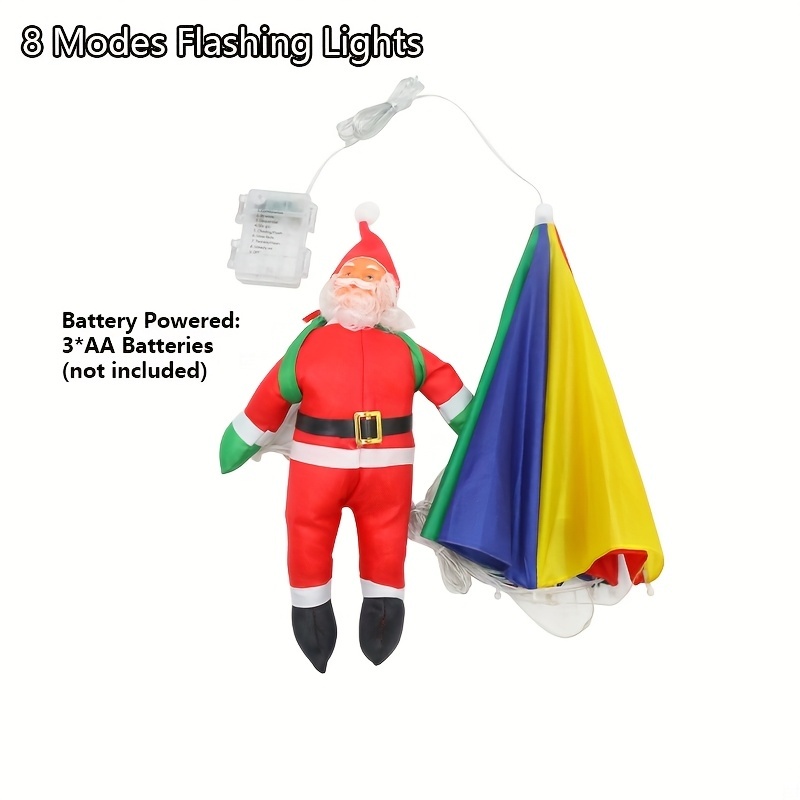 Parachute Santa Hanging Christmas Light with 8 Modes and Remote Control