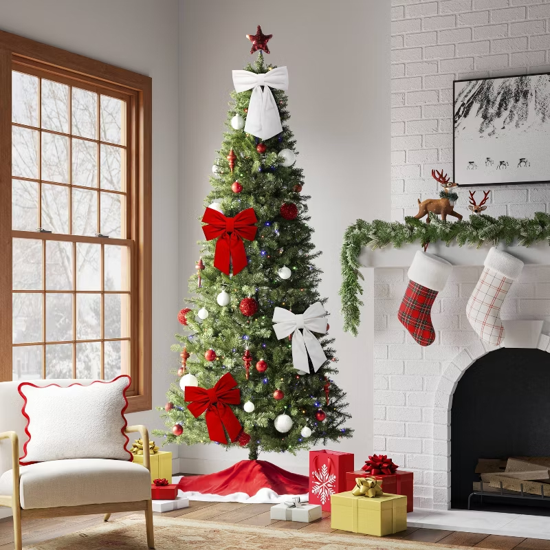Red Velvet Christmas Bows for Tree, Wreath, and Chair Decoration