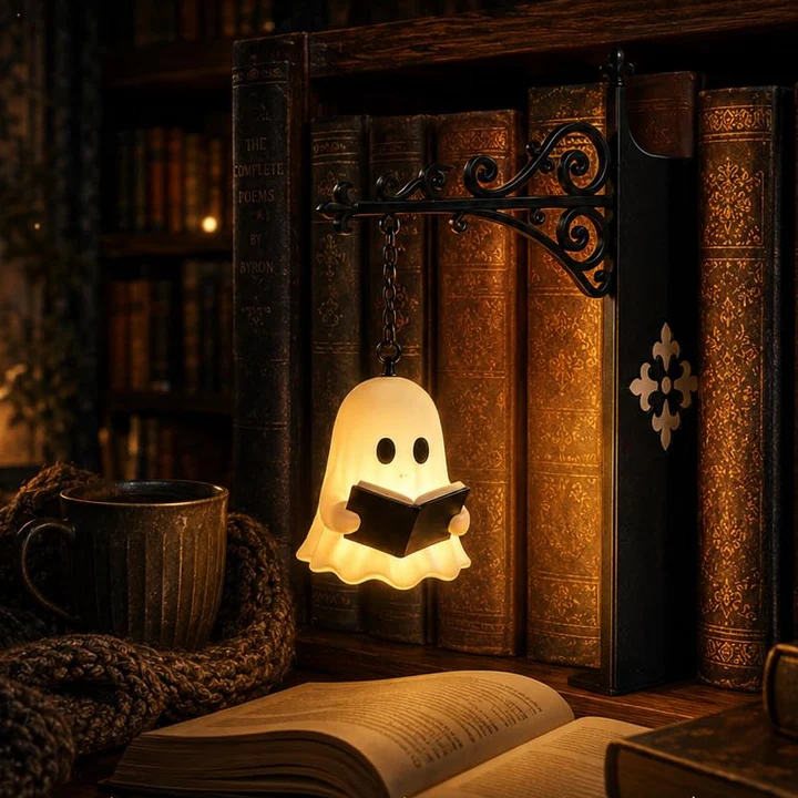 Whimsical Ghost Reading Shelf Lantern