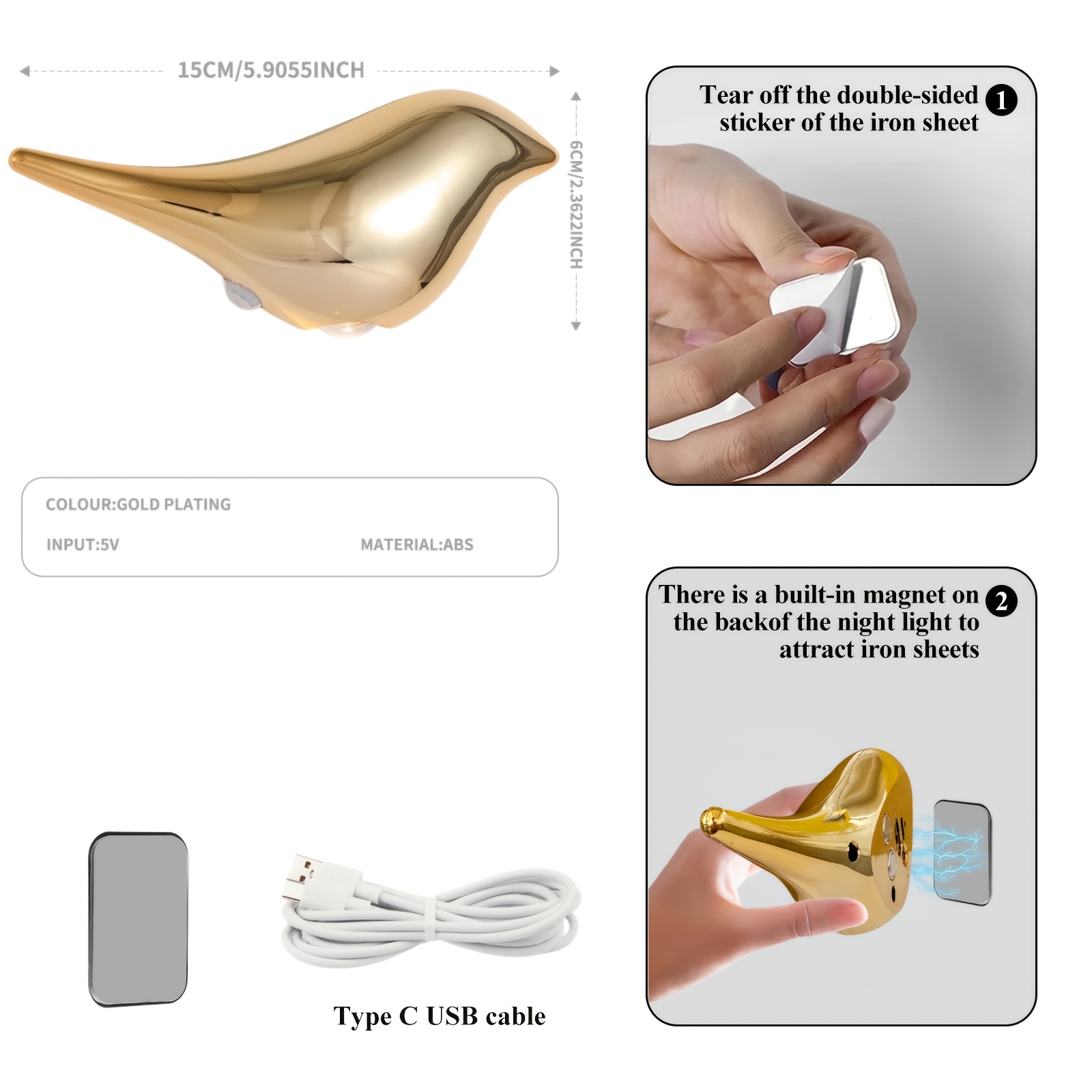 Bird-Shaped Motion Sensor Wall Light