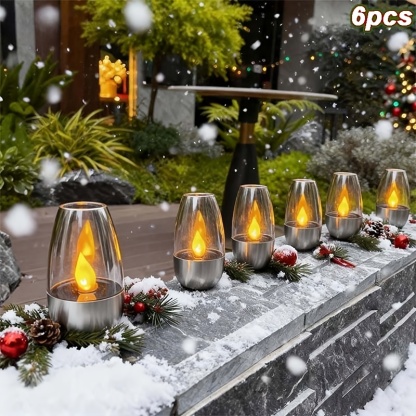 4-Pack Solar Flickering LED Candle Lights