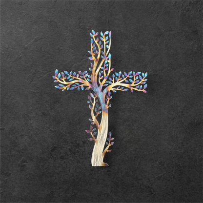 Tree of Life Metal Cross Wall Decor