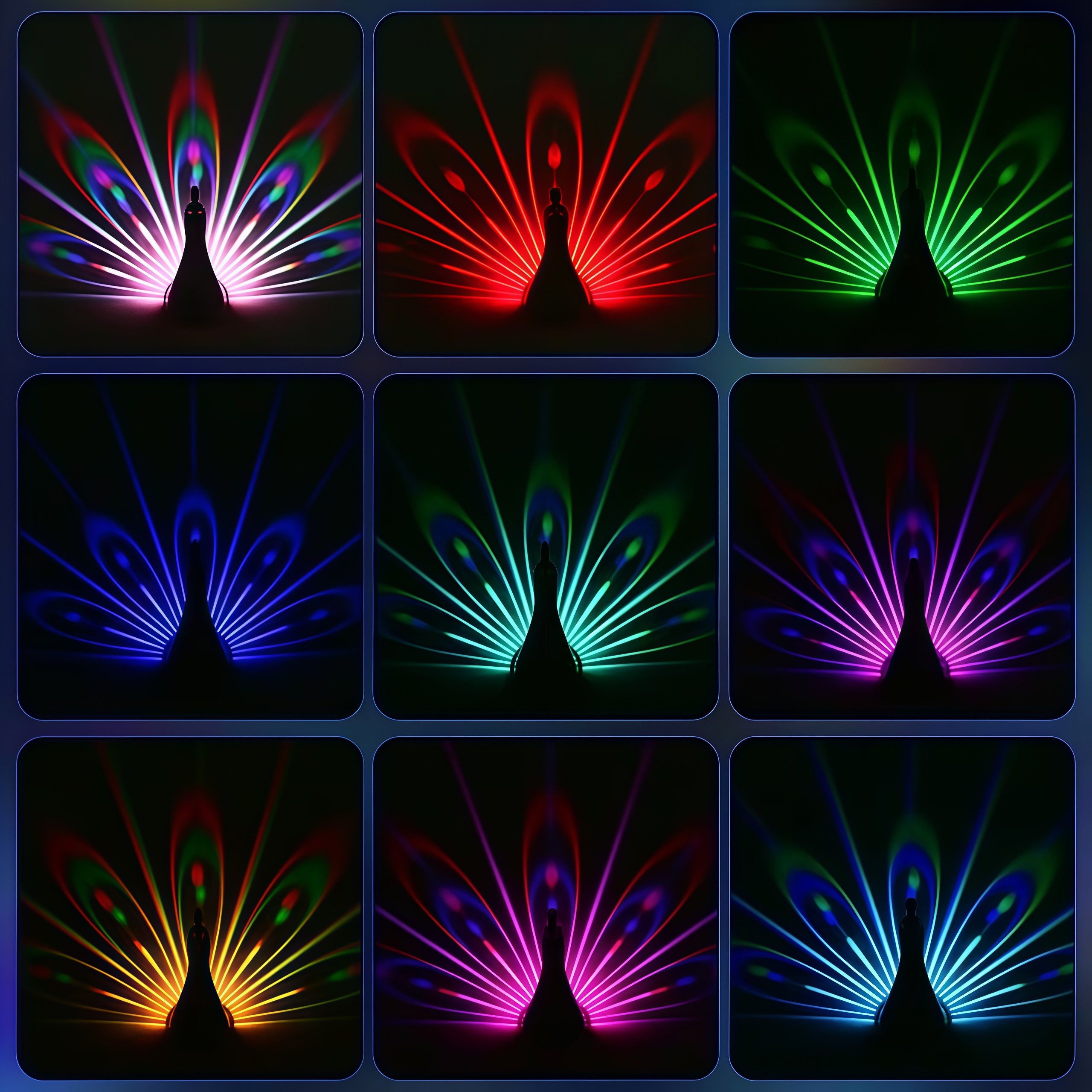 Peacock Projection Lamp, Color Changing Wall Light with Remote & Touch Control