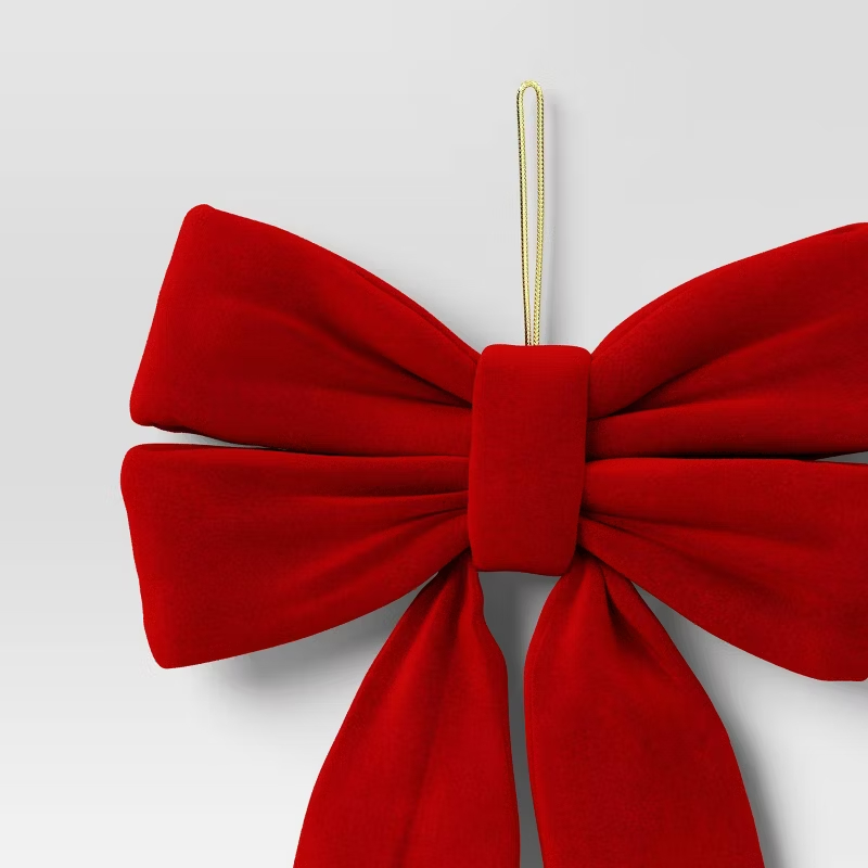 Red Velvet Christmas Bows for Tree, Wreath, and Chair Decoration