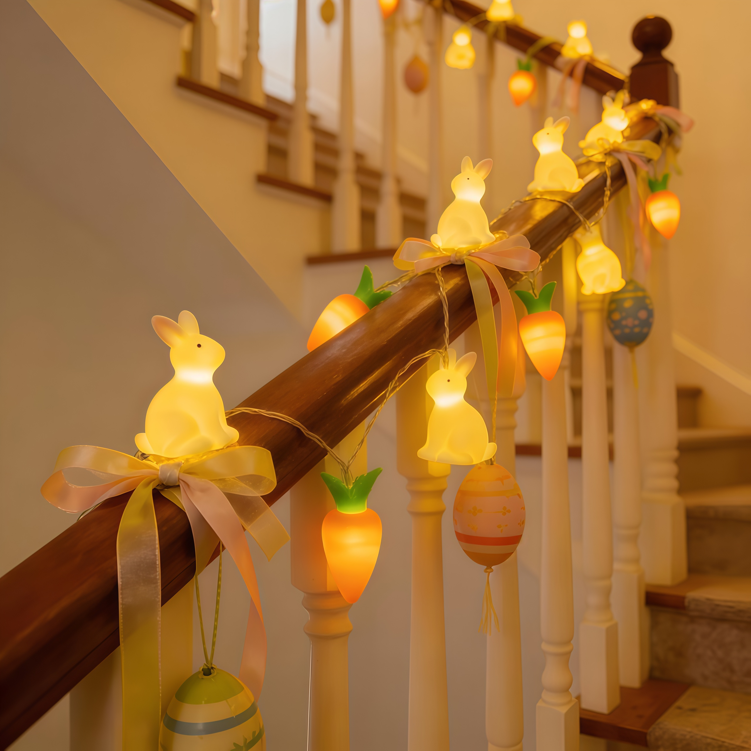 Bunny & Carrot Easter String Lights
