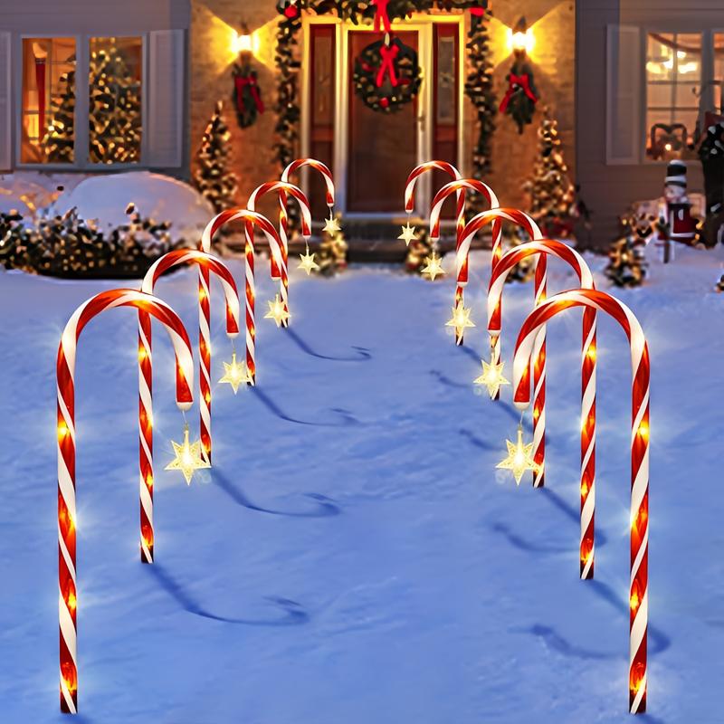 Solar Star Candy Christmas Cane Lights