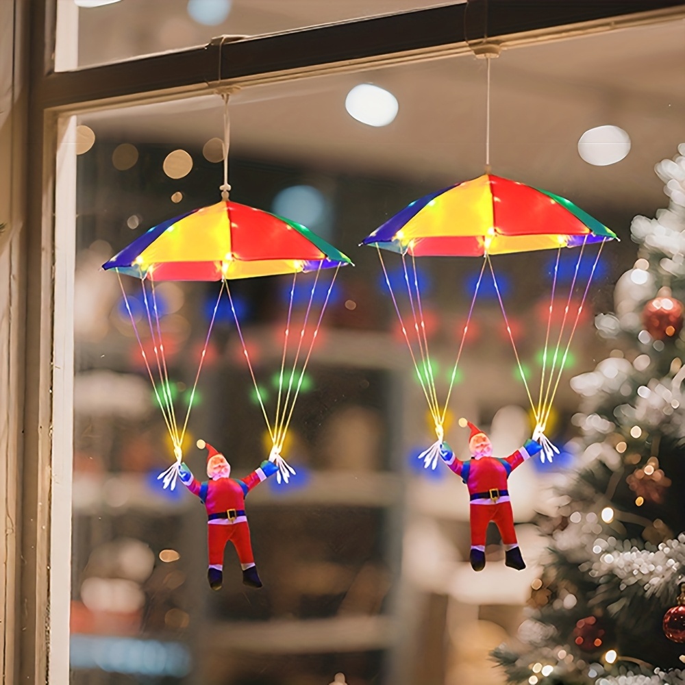 Parachute Santa Hanging Christmas Light with 8 Modes and Remote Control