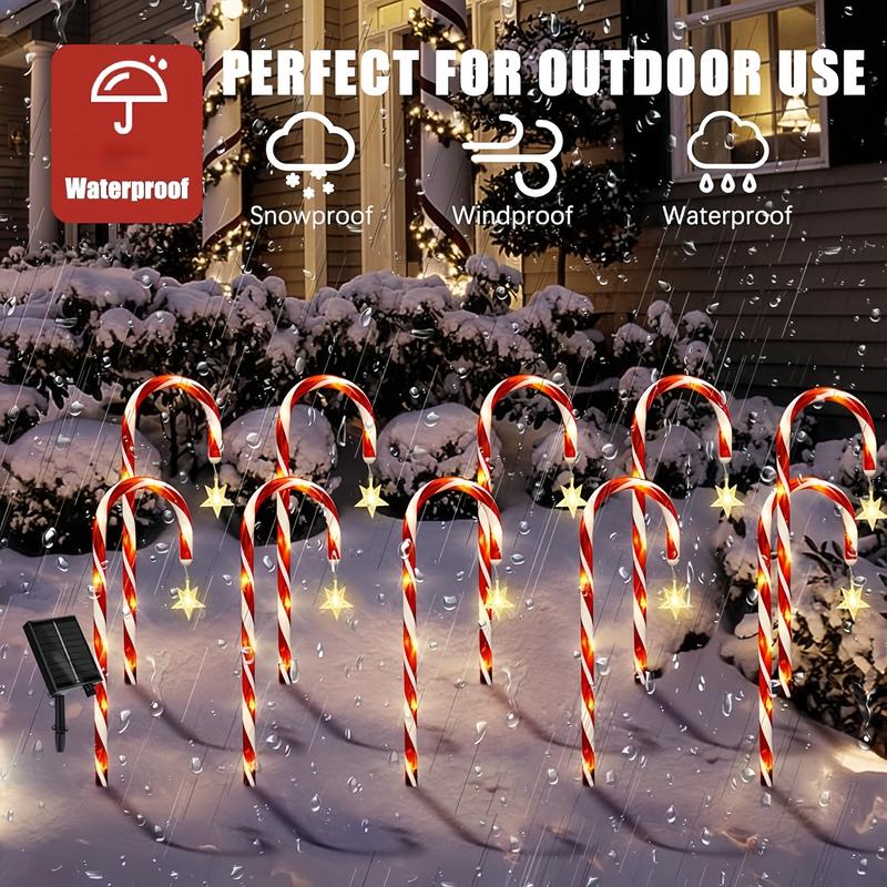 Solar Star Candy Christmas Cane Lights