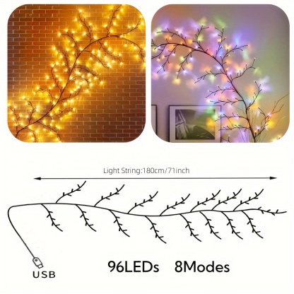 Christmas Branch Wall Lights with 96 LEDs, 8 Modes