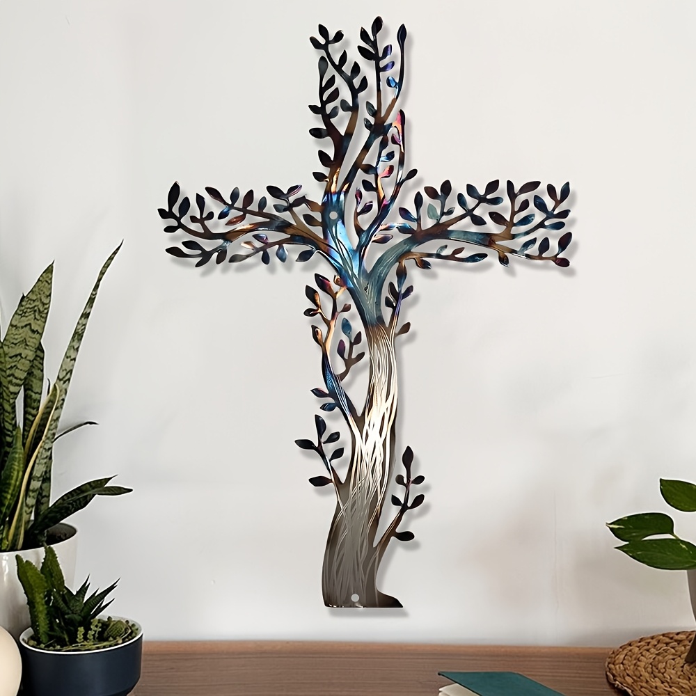 Tree of Life Metal Cross Wall Decor