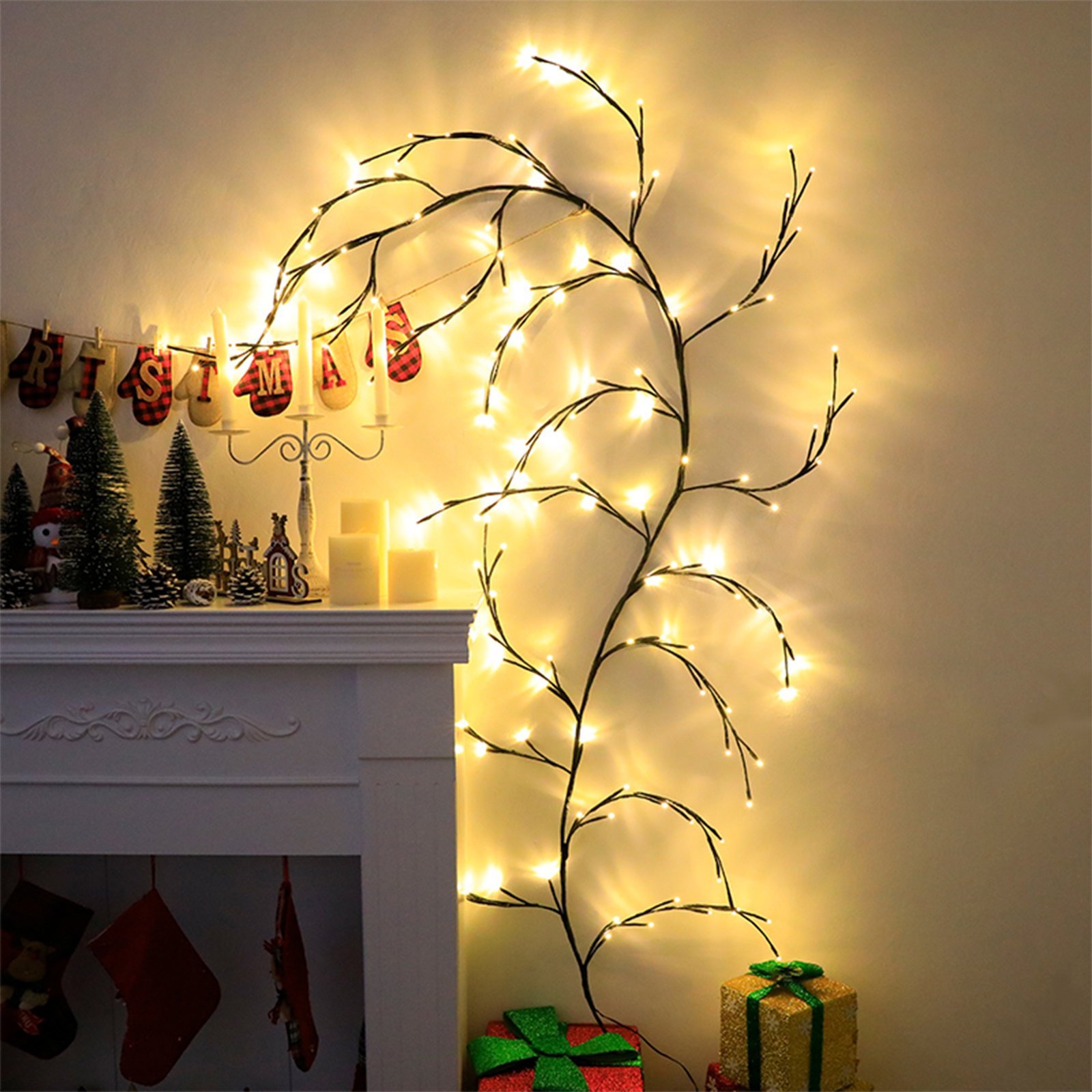 Christmas Branch Wall Lights with 96 LEDs, 8 Modes