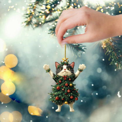 Cat Christmas Tree Ornament